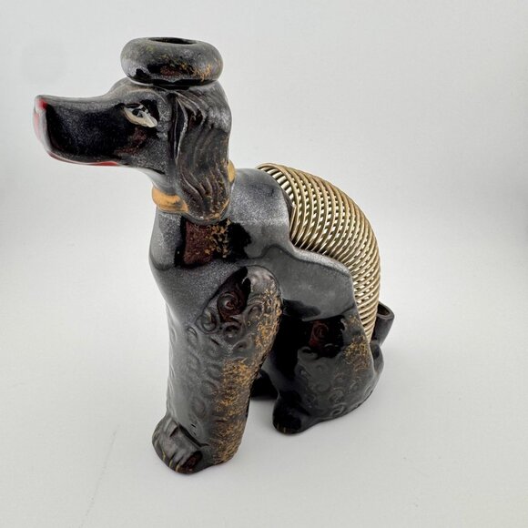 Vintage Ceramic Poodle Pen & Letter Holder 1950s MCM - Picture 5 of 7